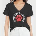Dog Rescue Adopt Dog Paw Print Women V-Neck T-Shirt