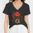 Firefighter Rottweiler Firefighter Rottweiler Dog Lover Women V-Neck T-Shirt