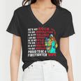 Firefighter Proud To Be A Firefighter Wife Fathers Day Women V-Neck T-Shirt
