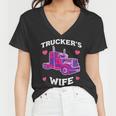 Trucker Truckers Wife Pink Truck Truck Driver Trucker Women V-Neck T-Shirt