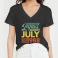 34 Years Old Legend Since July 1988 34Th Birthday Women V-Neck T-Shirt