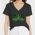 420 High Life Medical Marijuana Weed Women V-Neck T-Shirt