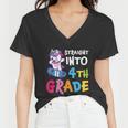 4Th Grade Unicorn Back To School First Day Of School Women V-Neck T-Shirt