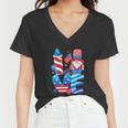 4Th Of July 2022 Patriotic Gnomes Funny Women V-Neck T-Shirt