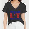 4Th Of July Lets Get Lit Fire Work Proud American Women V-Neck T-Shirt