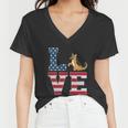 4Th Of July Patriotic Love German Shepherd Dog American Flag Gift Women V-Neck T-Shirt