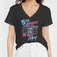5Th Grade Is My Jam - Vintage 80S Boombox Teacher Student Women V-Neck T-Shirt