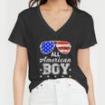 All American Boy 4Th Of July Boys Kids Sunglasses Women V-Neck T-Shirt