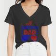 All American Dad Sunglasses 4Th Of July Independence Day Patriotic Women V-Neck T-Shirt