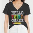 Back To School Hello 3Rd Grade Kids Teacher Student Women V-Neck T-Shirt