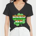 Beer Me St Patricks Day Irish Flag Clover Women V-Neck T-Shirt