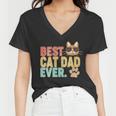Best Cat Dad Ever Vintage Colors Tshirt Women V-Neck T-Shirt