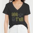 Boo Yall Ghost Boo Halloween Quote Women V-Neck T-Shirt