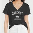 Claremont California Ca Vintage Distressed Sports Design Women V-Neck T-Shirt