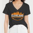 Cleveland Football Skyline City Logo Women V-Neck T-Shirt