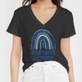 Colon Cancer Awareness Blue Ribbon And Rainbow New Awareness Women V-Neck T-Shirt