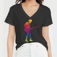 Cool Colorful Music Guitar Guy Women V-Neck T-Shirt