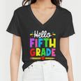 Cute Hello Fifth Grade Outfit Happy Last Day Of School Gift Women V-Neck T-Shirt
