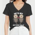 Cute Hes My Otter Half Matching Couples Shirts Graphic Design Printed Casual Daily Basic Women V-Neck T-Shirt