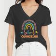 Cute School Counselor Rainbow Women V-Neck T-Shirt