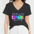 Dimelo En Espanol Bilingual Spanish Teacher Women V-Neck T-Shirt