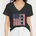 Donald Trump Maga American Flag Gift Women V-Neck T-Shirt