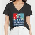 Donald Trump Middle Finger Biden Harris America Republican Women V-Neck T-Shirt