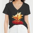 Dragon Fighter Silhouette Illustration Tshirt Women V-Neck T-Shirt