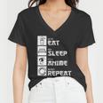 Eat Sleep Anime Repeat Tshirt Women V-Neck T-Shirt