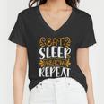 Eat Sleep Beach Repeat V2 Women V-Neck T-Shirt