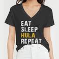 Eat Sleep Hula Hoop Repeat Women V-Neck T-Shirt
