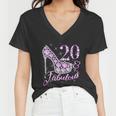 Fabulous & 20 Sparkly Shiny Heel 20Th Birthday Women V-Neck T-Shirt