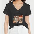 Falling Leaves And Football Please Thanksgiving Quote Women V-Neck T-Shirt