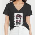 Feminism Protect A Messy Bun 1973 Pro Roe Women V-Neck T-Shirt