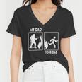 Firefighter Funny Firefighter Dad Fathers Day Proud Daughter Son Boys V2 Women V-Neck T-Shirt