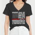 Firefighter Proud Dad Of A Firefighter Son Firefighter Women V-Neck T-Shirt