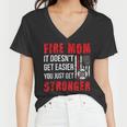 Firefighter Proud Firefighter Mom Fire Mom Of A Fireman Mother V2 Women V-Neck T-Shirt