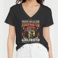 Firefighter Proud Wildland Firefighter Girlfriend Gift Women V-Neck T-Shirt