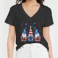 Funny 4Th Of July Gnomes Patriotic American Flag Cute Gnome Meaningful Gift Women V-Neck T-Shirt