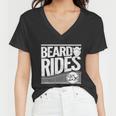 Funny Mens Beard Rides Gift Funny Vintage Distressed Mens Beard Gift Women V-Neck T-Shirt