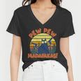 Funny Vintage Pew Pew Madafakas Gun Cat Tshirt Women V-Neck T-Shirt