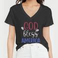 God Bless America 4Th July Patriotic Independence Day Gift Women V-Neck T-Shirt