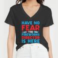 Have No Fear Fireworks Director Is Here Funny July 4Th Usa Women V-Neck T-Shirt