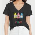Hello First Grade School Gnome Teacher Students Graphic Plus Size Premium Shirt Women V-Neck T-Shirt