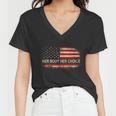 Her Body Her Choice American Us Flag Reproductive Rights Women V-Neck T-Shirt