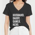 Husband Dad Father Gamer Funny Gaming Women V-Neck T-Shirt