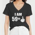 I Am 60 Middle Finger 60Th Birthday Gift Tshirt Women V-Neck T-Shirt