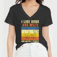 I Like Dogs And Weed And Maybe 3 People Tshirt V2 Women V-Neck T-Shirt