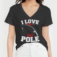 I Love His Pole Funny Fishing Matching Women V-Neck T-Shirt