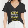 Im A Mom Grandma Great Nothing Scares Me Mothers Day Gifts Women V-Neck T-Shirt